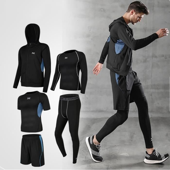 Ensemble de Vêtement Sport Homme 5 Pièces - Marque - Pour Fitness