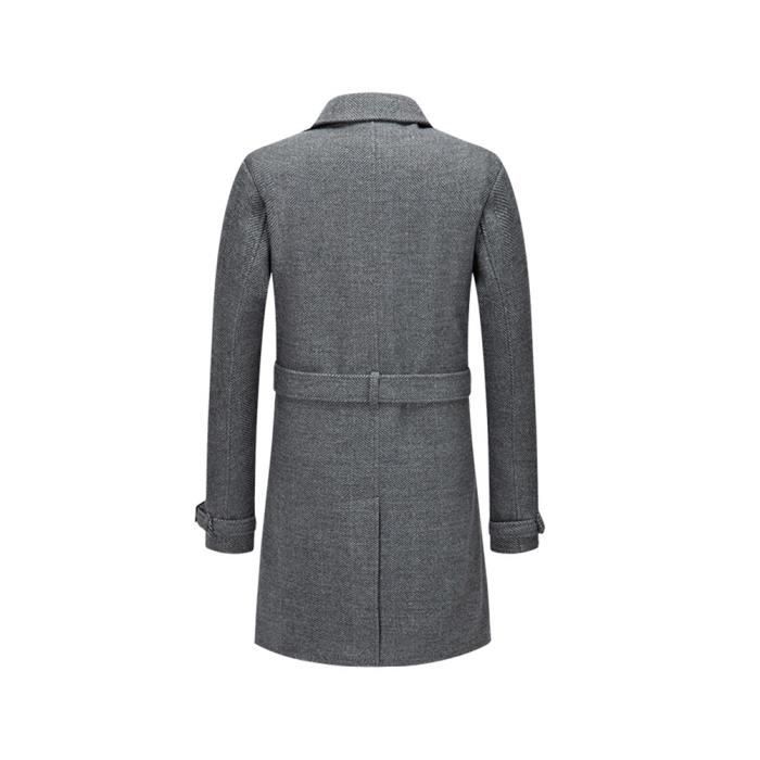 Revers Manteau Homme en Laine Hiver Chaud Manteau Casual Mi Longue Boutonnage Caban Business Duffle Coat elegant Gris 3 Gris 3 Cdiscount Pret a Porter