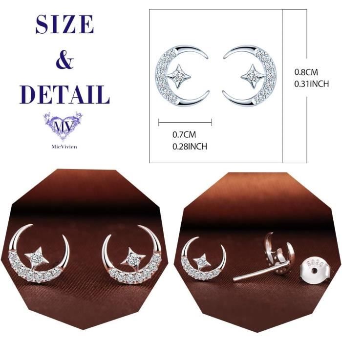Amor Boucles d'oreilles à tige en argent sterling 925 pour filles, avec zircone synthétique, 0,7 cm, argent, papillon, livrées dans un coffret cadeau, 9210190 Amor Boucles d'oreilles à tige en argent sterling 925 pour filles, avec zircone synthétique, 0,7 cm, argent, papillon, livrées dans un coffret cadeau, 9210190