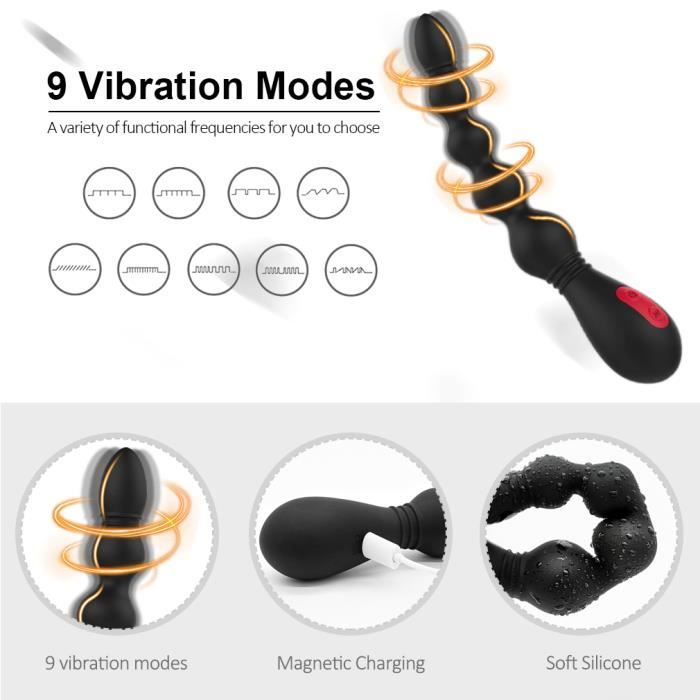 Plug Anal Vibrant Avec Télécommande - Stimulateur Prostate Et Jouet Adulte - Silicone Noir - Neuf