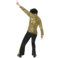 Costume homme style disco paillettes année 80 - Noir et doré pailleté - 100% Polyester-2