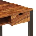 Bureau table meuble travail informatique 110 cm bois solide et acier 0502086-2