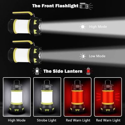 Lanterne Camping Rechargeable Solaire – 4 Lames Pliables 360°, 500 Lumens, SOS, Batterie 2000 MAh – USB Et Solaire
