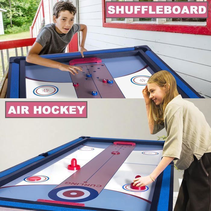 Table De Air Hockey Pliable Avec Moteur Puissant De 12V Et Tableau De Marqueurs Led Numerique Inclut 2 Batteurs Et 2 Palets Noir Table De Air Hockey Pliable Avec Moteur Puissant De 12V Et Tableau De Marqueurs Led Numerique Inclut 2 Batteurs Et 2 Palets Noir