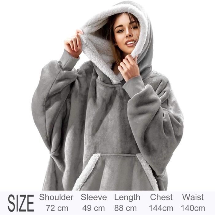 Pull Plaid Cadeau Noel Femme Oversize Ultra Douce en Polaire Chaude Sweat a Capuche Adapte aux Adultes Hommes Femmes Adolescents Cdiscount Maison