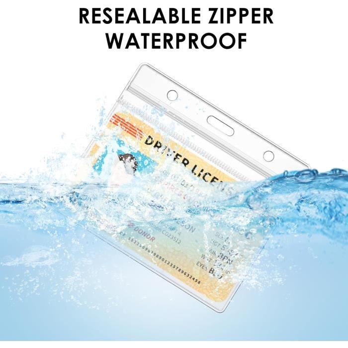 Porte Badge 1/20 Piu00e8ces U00e9tanche Transparent Porte-carte En