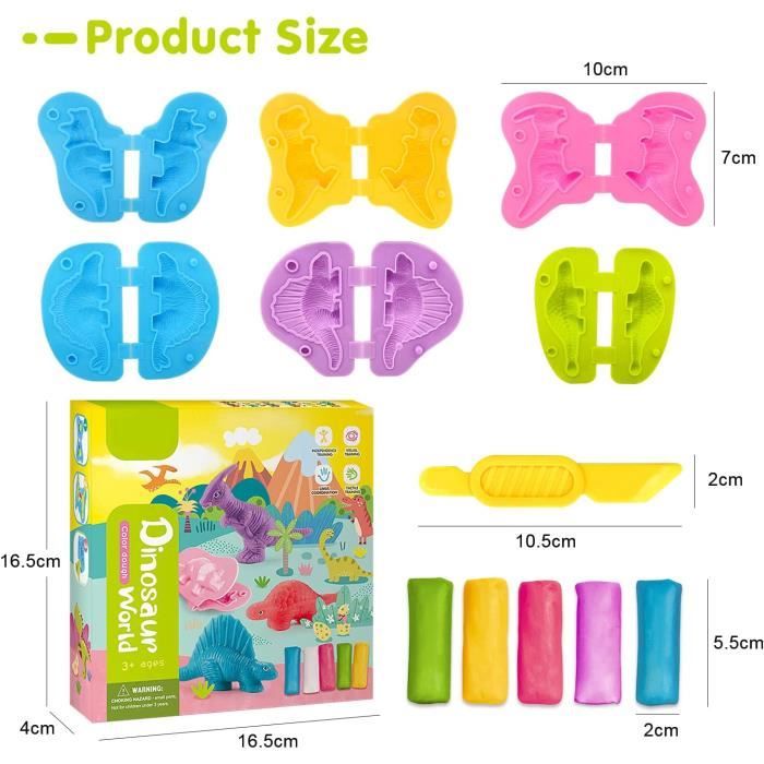 Outils De Pu00e2te U00c0 Modeler Dinosaures Pour Enfants-Jeu De Pu00e2te U00c0 Modeler