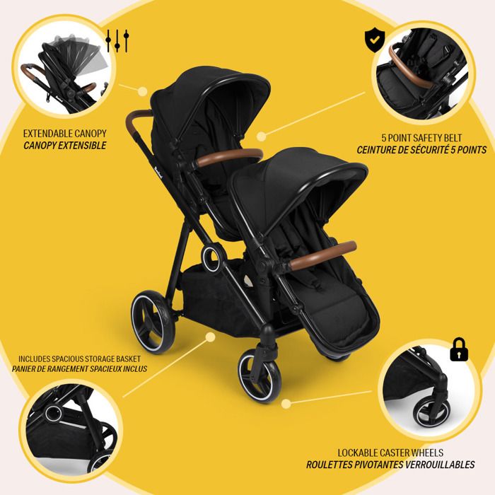 Poussette double 0 2024 36 mois