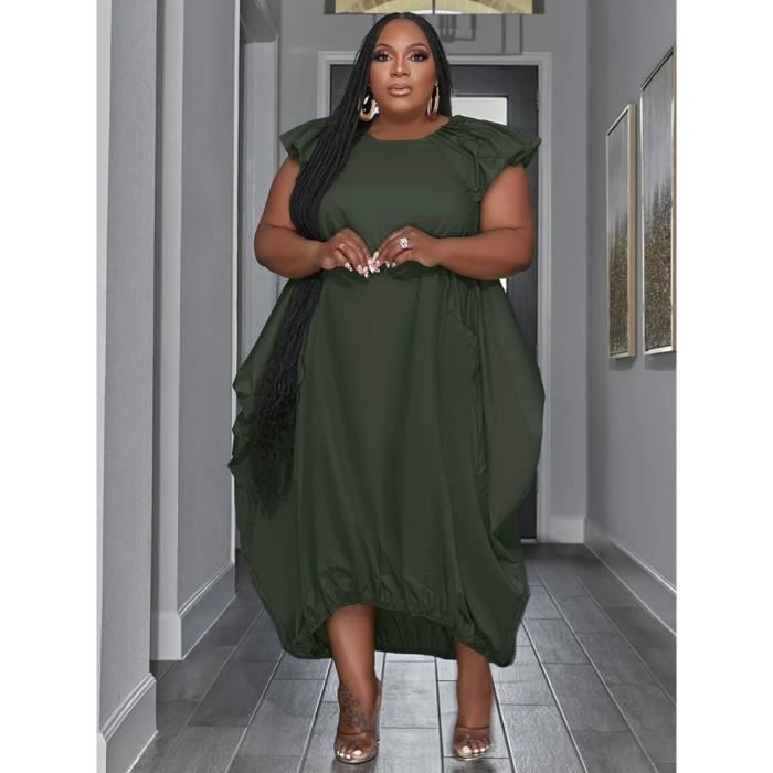 SOMO Robe maxi l gante pour femme grande taille poches couleur