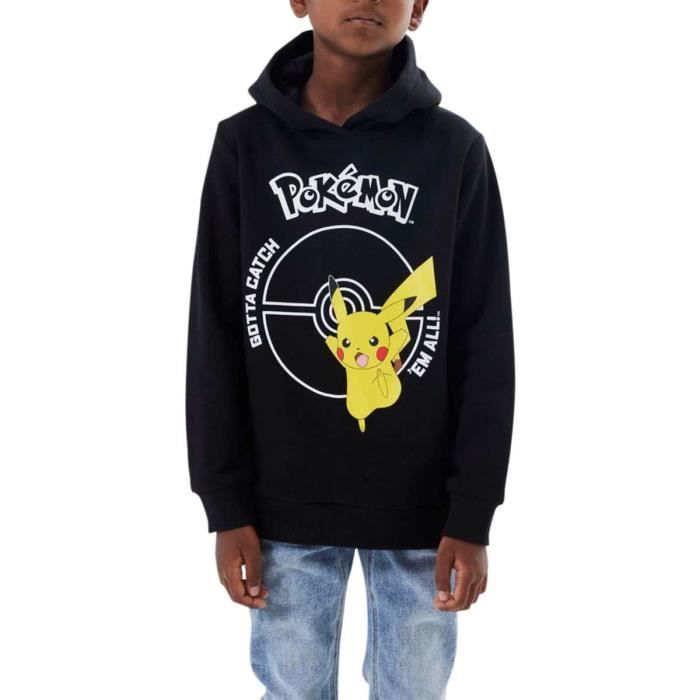 Sweat à capuche NAME IT Pikachu et Pokeball Noir Enfant