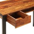 Bureau table meuble travail informatique 110 cm bois solide et acier 0502086-3