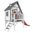 AXI Cabin XL Maison Enfant avec Toboggan rouge | Aire de Jeux pour l'extérieur en gris & blanc | Maisonnette / Cabane de Jeu en Bois-3