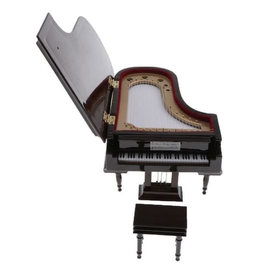 1:12 Échelle en bois noir piano droit tumdee Maison de Poupées Miniature Instrument 58 