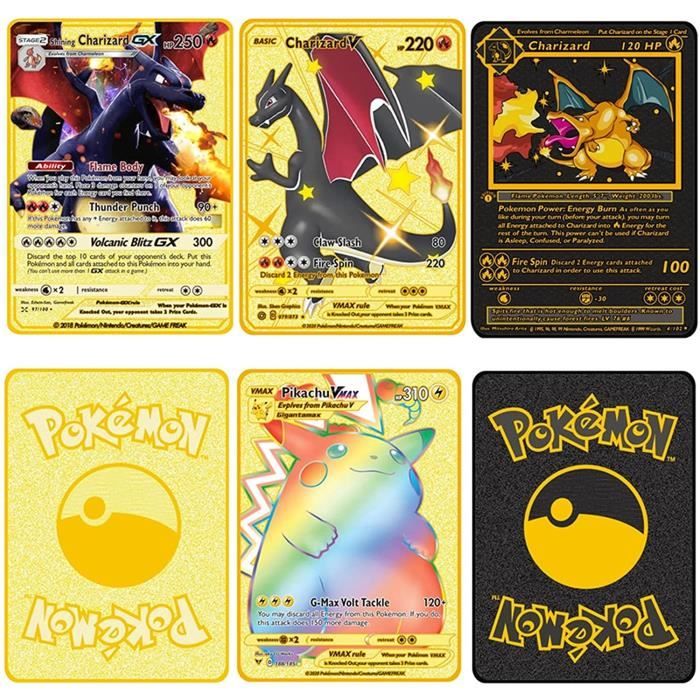 Acheter Cartes Pokémon allemand espagnol français anglais or Vmax GX carte  énergie Charizard Pikachu Collection Rare carte d'entraînement de combat  jouet enfant cadeau