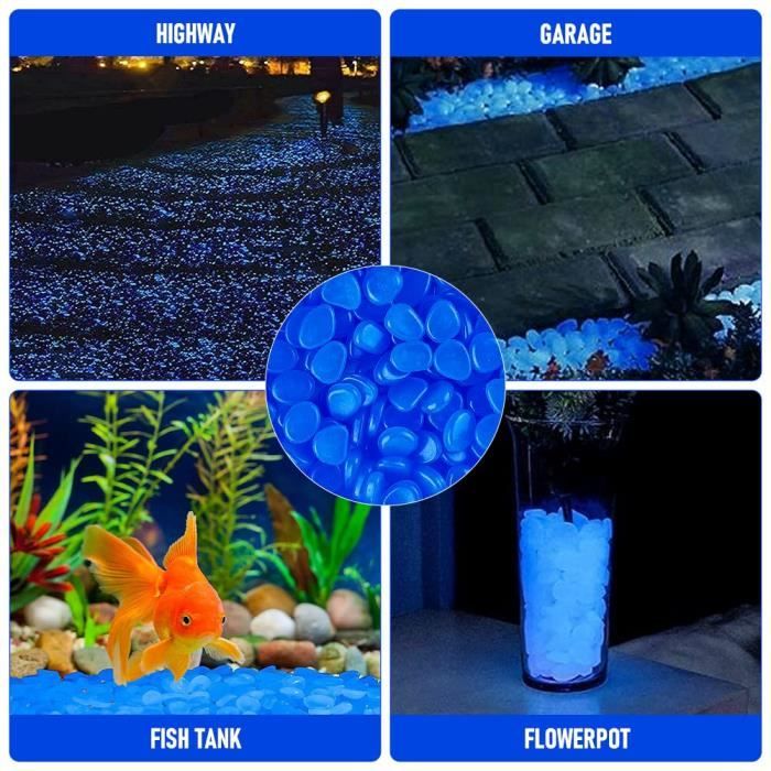 Gravier Phosphorescent Pour Aquarium - Pierres Lumineuses 2-3 Cm - Brillent Dans Le Noir - Décoration Jardin, Allée, Terrarium - Résine