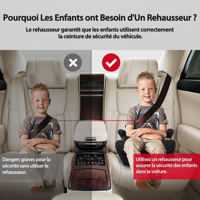 Siège Rehausseur Jovikids I-size Pour Voiture Avec Isofix, 125-150 Cm  (groupe 2/3, 3-12 Ans), Sièges Auto Portables Pour Enfants, Confortable,  Compact, Pratique Pour Un Usage Quotidien, Idéal Pour Les Voyages, Ece R129  