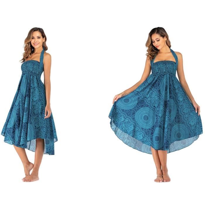 Robe longue bleu clearance marine fleurie