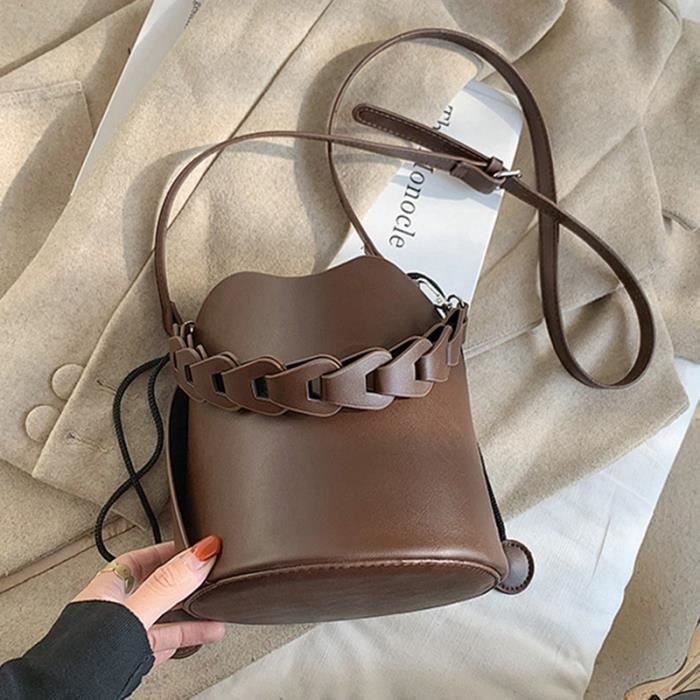 Sac seau marron sales