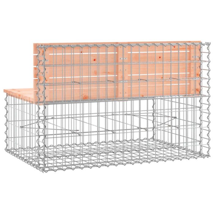 VidaXL Banc De Jardin Gabion Et Bois De Pin Imprégné – Design Industriel Rustique 103 Cm, Siège Extérieur Stable Et Durable Pour Terrasse, Jardin Ou Parc