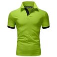 Homme Polo Shirt Manches Courtes Tennis Golf Poloshirt d'Eté Sport Stretch T-Shirt Vert-0