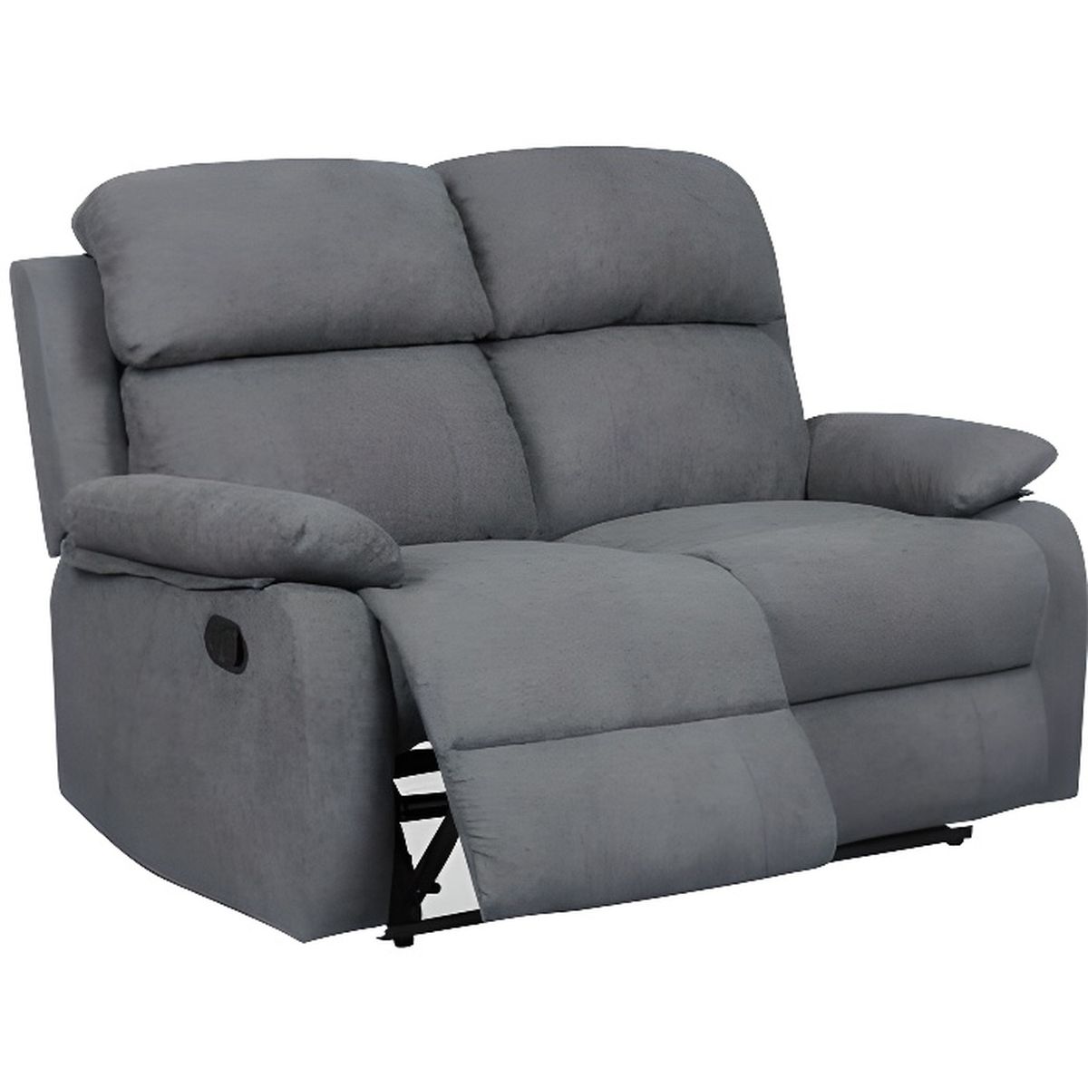 Canape Relax 2 Places En Tissu Gris Fonce Keaton Achat Vente