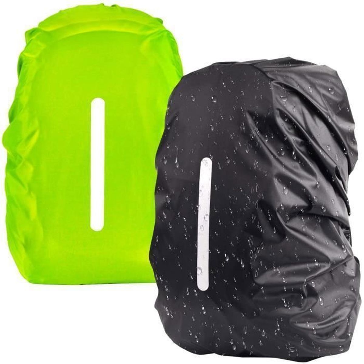 2PCS Housse de Pluie Sac à Dos AntiPluie 30L40L Imperméable Protection avec Bande