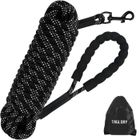 BIGILANTUH Longe pour Chien 5m, Long Laisse Chien Corde avec Poignée Rembourrée pour Chiens de Petites à Grandes Taille, Noir
