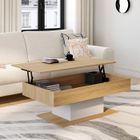 IDMARKET Table basse plateau relevable rectangulaire EDEN bois et blanc