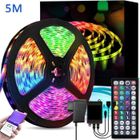 BIVGOCLS Ruban Led 5m, Led Chambre Multicolore Bande Led 5050 RGB Lumière Led, Bandeau Led avec Télécommande, Bluetooth App pour contrôler