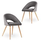 Pack 2 chaises rembourrées - Mc Haus Dark Grey x2 - de style nordique - pour la salle à manger, le bureau ou le salon