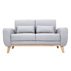 Miliboo - Canapé scandinave 2 places en tissu gris clair et bois clair EKTOR