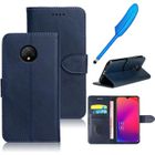 RASENA STYLET Plume + Coque Pour DOOGEE X95 étui Housse en PU Cuir Case à Rabat Coque de Protection Portefeuille Case pour DOOGEE X95-bleu