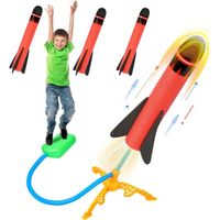 Lanceur de Fusée Jouet pour Enfants,Fusée Plastique Kit avec 3 Lance-Rocket en Mousse,Jeux Enfants 4 5 6 7 8 9 Ans Noel Jeux