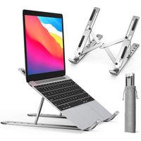 Support Ordinateur Portable - Support PC Pliable Angles Réglable, Antidérapant en Aluminium Ventilé Stand pour Laptop Tablet