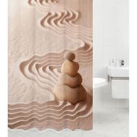 Rideau de douche Zen 180 x 200 cm | de haute qualité | 12 anneaux inclus | imperméable | effet anti-moisissures