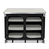 YRHOME Cuisine de camping en aluminium boîte de cuisine armoire de camping armoire pliante cuisine de voyage auvent pliable