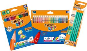 FEUTRES Pack rentrée coloriage Kit Rentrée des Classes - 18 Feutres de Coloriage  Kids Kid Couleur + 18 Crayons de Couleur  Kids