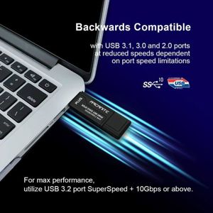 CLÉ USB PLUS, 500Go clé USB, USB 3.2 Gen2 UASP SuperSpeed+