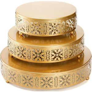 Présentoir à Gâteaux, Porte-gâteaux Rond en Métal, Collations, Biscuits, Bonbons, Assiettes à Dessert, Accessoire pour Mariage, Anniversaire, Fête, Blanc(L