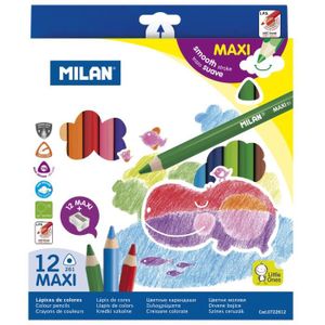 CRAYON DE COULEUR Crayons de couleur MAXI triangulaires 12 pièces + taille-crayons