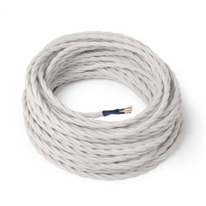 ABAT-JOUR Câble Électrique Textile Couleur Blanc - Amarcords