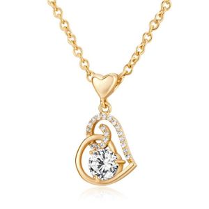 2 COEUR Plaqué OR NEUF Boucles FEMME Pendantes Chaine