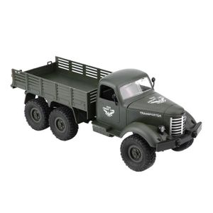 VOITURE - CAMION HURRISE Voiture RC 1/16 modèle télécommande camion militaire à six roues motrices RC jouet voiture (vert)