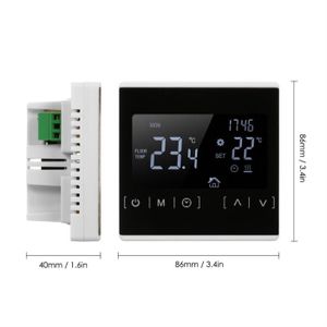 THERMOSTAT D'AMBIANCE Thermostat Programmable Écran Tactile Intelligent 