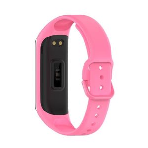 BRACELET MONTRE CONNEC. Bracelet de remplacement pour Samsung Galaxy Fit 2-SM-R220 en silicone bicolore rose-blanc