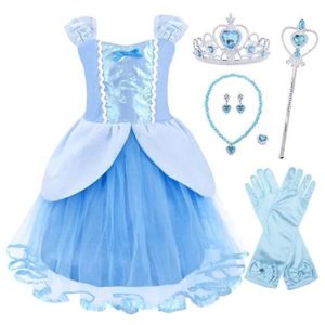DÉGUISEMENT - PANOPLIE Déguisement Princesse Cendrillon pour Fille Enfants Carnaval Pâques Cosplay - WNDYDX - Bleu
