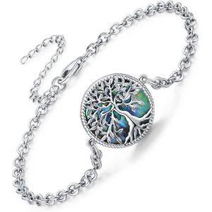 BRACELET - GOURMETTE Friggem Bracelet pour Femme Arbre de Vie Bracelet de Chaîne Réglable en Argent Sterling 925, Cadeau de Bijoux de Bracelet D'arbr312