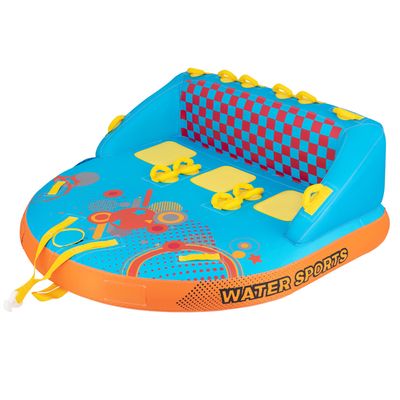Blue-b Hamac flottant gonflable en PVC pour adulte lit-balançoire à mailles rayé pour piscine