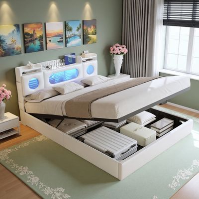 WISHDOR Lit double 140x200 cm - Lit enfant - Gris - Lit enfant - Rue du Commerce