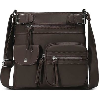 Petit Sac Besace Vintage 100% Cuir Marron Souple - Porté épaule France - Occasion Très Bon état